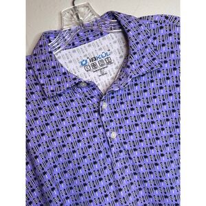IBKUL Men's XL Short Sleeve Surfboards Purple Mira Vista Golf Polo Shirt